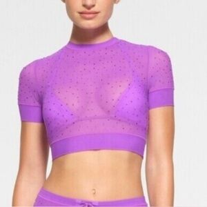 Skims Mesh bikini Cover up rhinestones XXS